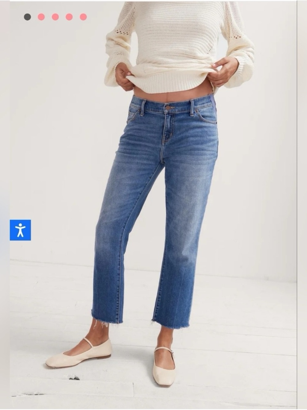 Hatch 'The Crop' Blue Cotton Maternity Denim Jean Size 31